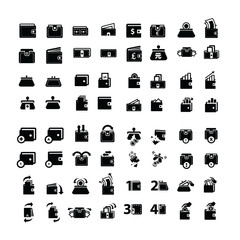 Wallet  icons set 64 item