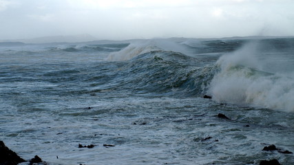 Angry sea waves