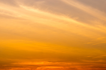 Fiery orange sunset sky. Beautiful sky.