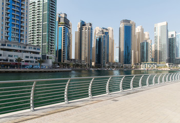 Fototapeta na wymiar Dubai city business district and seafront