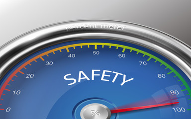 safety concept 3d illustration meter hundred percent
