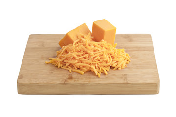 grated bars of cheddar cheese