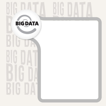 Text box for your text and big data icon