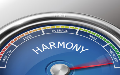 harmony conceptual 3d illustration meter indicator
