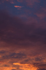 saturated colors colorful sunset . Summers are warm and beautiful sunset . Clouds filled with different colors of the rainbow . the sky as if drawn by an artist's brush