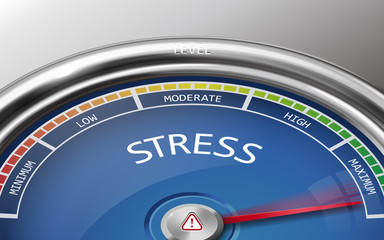 stress conceptual 3d illustration meter indicator