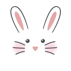 Naklejka premium Cute rabbit face