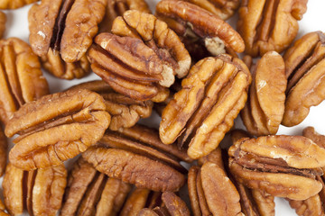 pile of pecan nuts close up