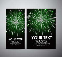 Abstract green firework . Graphic resources design template or roll up. 