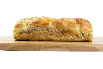 delicious loaf bread with melted cheese