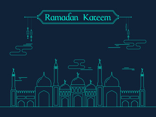 Obraz premium Creative Mosque for Ramadan Kareem celebration.