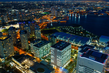 Obraz premium Minato Mirai area in Yokohama, Japan