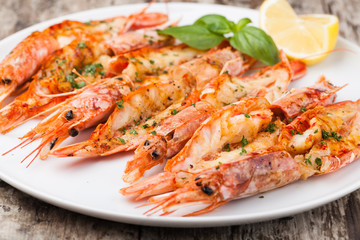 fresh grilled shrimps