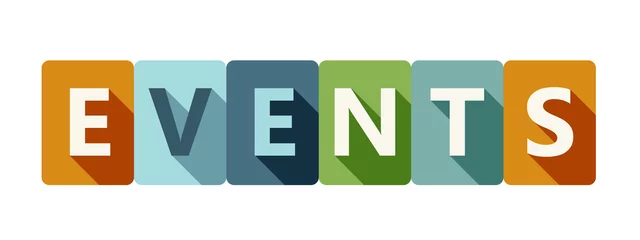 Fotobehang EVENTS Overlapping Vector Letters Icon © Web Buttons Inc