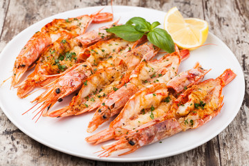 fresh grilled shrimps