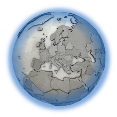 Europe on metallic planet Earth