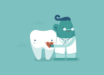 Dentist is checking up tooth ,dental concept