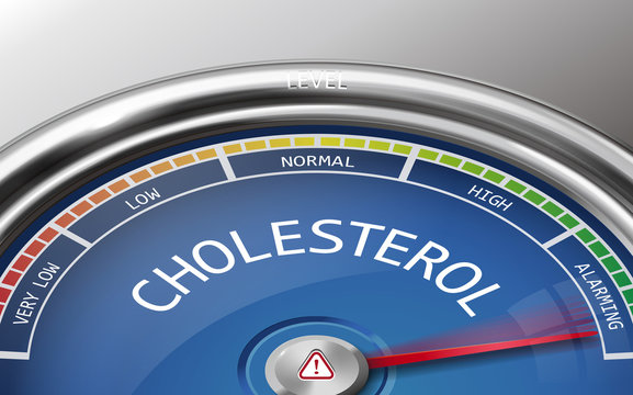 cholesterol conceptual 3d illustration meter indicator