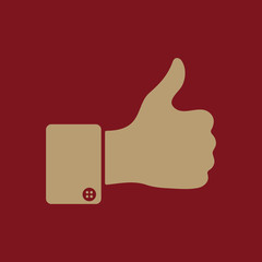 The thumb up icon. Like symbol. Flat