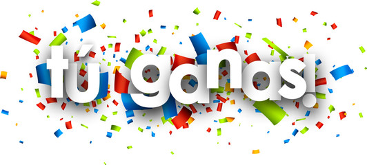 Fototapeta premium You win paper banner.