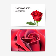 visiting card template with rose