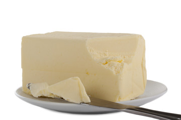 a plate with creamy butter