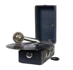 old gramophone with a gramophone record © valeie