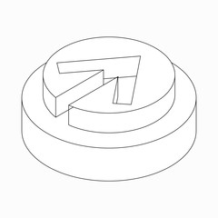 Exclusion classic arrow icon, isometric 3d style