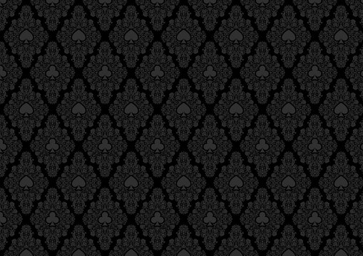 Luxury casino gambling poker background pattern with card symbols
