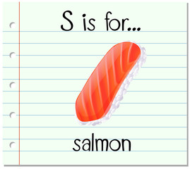 Flashcard alphabet S is for salmon