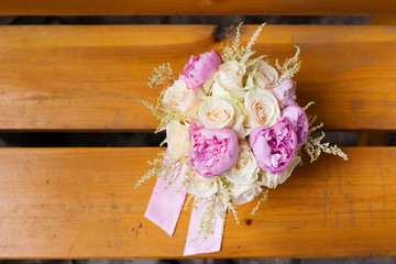 Beautiful bridal bouquet of flowers