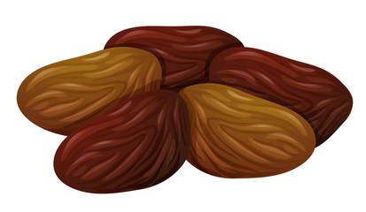 Dried fruits on white background