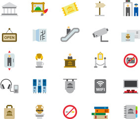MUSEUM colored flat icons