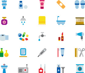 BATHROOM colored flat icons