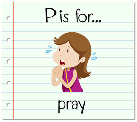 Flashcard letter P is for pray