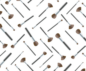 Makeup brushes , Makeup tools background vector