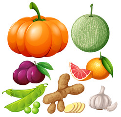 Fresh fruits and vegetables