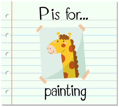 Flashcard letter P is for painting