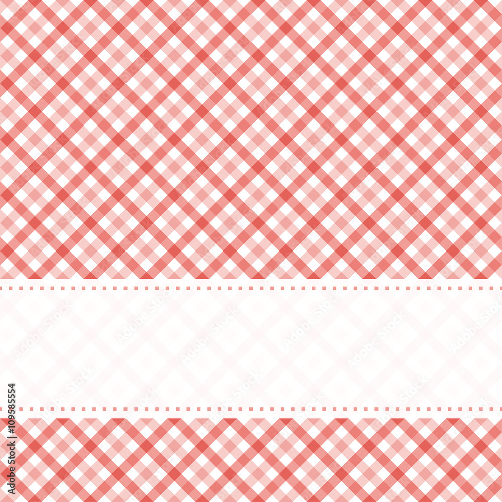 Aufkleber checkered table cloth pattern with banner