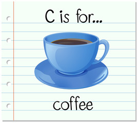 Flashcard letter C is for coffee