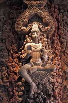 Wooden sculpture of the goddess