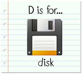 Flashcard letter D is for disk