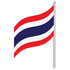 Thailand flag icon, isometric 3d style