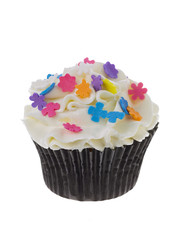 cupcake with snowflake candies
