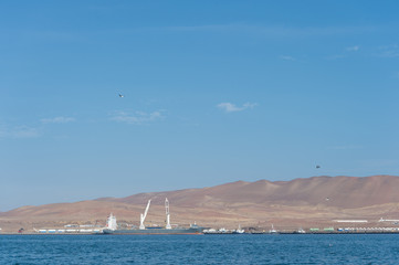 Coal mines and mining pier, Islas Ballestas,  Paracus, Peru