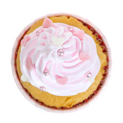 Love cupcake isolate on white.