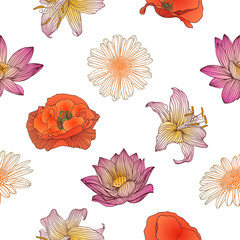 Seamless floral vector pattern 
