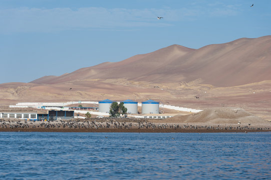 Coal mines and mining pier, Islas Ballestas,  Paracus, Peru