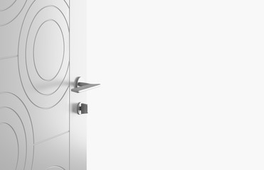 Naklejka premium Porta di legno bianca aperta 
