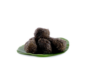 Thai dessert,poppy seeds on white background